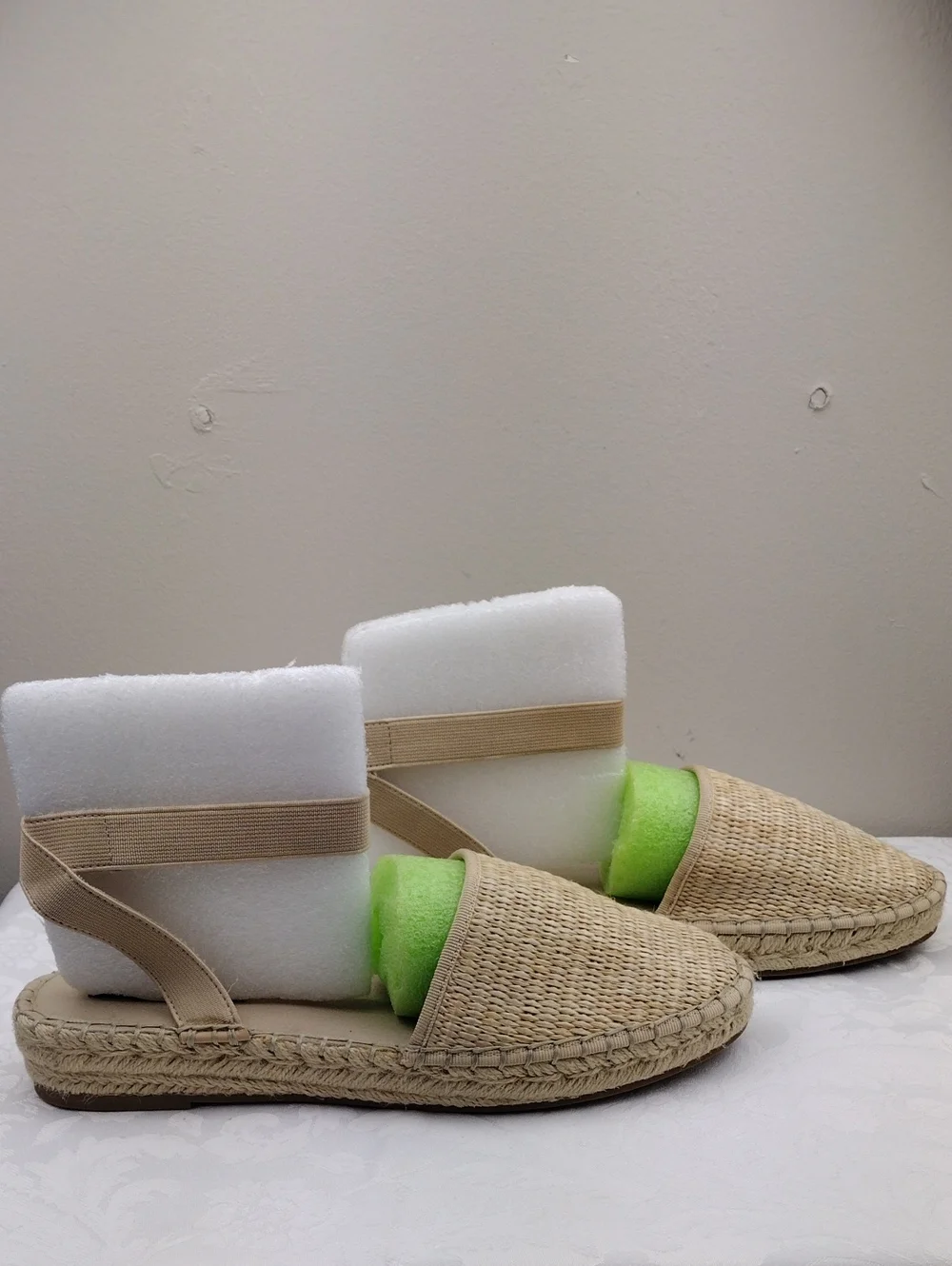 Steve Madden Marlene Wheat Woven Round Toe Elastic Ankle Strap Espadrille Sandal